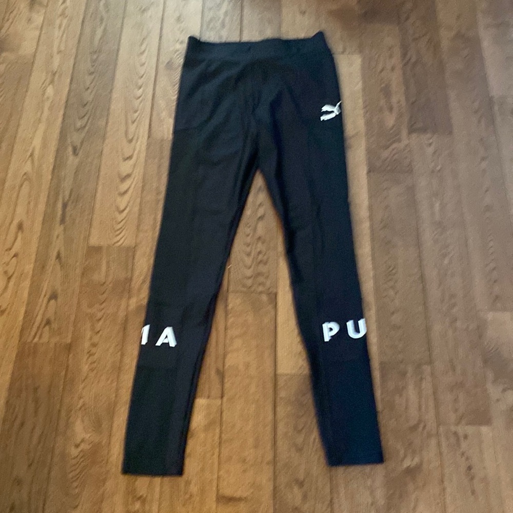 Black puma mesh side new leggings